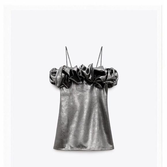 Zahra pleated metallic dress